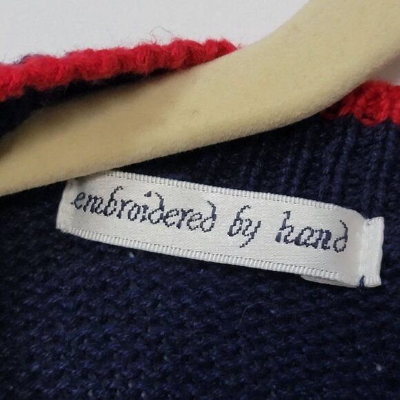 Jantzen Woman Fourth Of July Red White Blue Cotton Embroidered By Hand Vest 2X - Picture 11 of 12